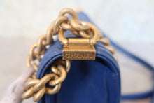 Load image into Gallery viewer, CHANEL LeBOY CHANEL chain shoulder bag Caviar skin Blue/Gold hadware Shoulder bag 700120120