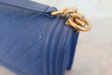Load image into Gallery viewer, CHANEL LeBOY CHANEL chain shoulder bag Caviar skin Blue/Gold hadware Shoulder bag 700120120