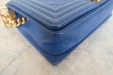 Load image into Gallery viewer, CHANEL LeBOY CHANEL chain shoulder bag Caviar skin Blue/Gold hadware Shoulder bag 700120120