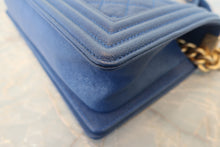 Load image into Gallery viewer, CHANEL LeBOY CHANEL chain shoulder bag Caviar skin Blue/Gold hadware Shoulder bag 700120120
