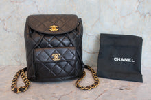 画像をギャラリービューアに読み込む, CHANEL/シャネル マトラッセチェーンリュック ラムスキン ブラック/ゴールド金具 リュック 800090030