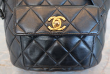 Load image into Gallery viewer, CHANEL Matelasse chain back pack Lambskin Black/Gold hadware Back pack 700090193