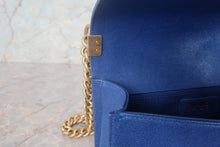 Load image into Gallery viewer, CHANEL LeBOY CHANEL chain shoulder bag Caviar skin Blue/Gold hadware Shoulder bag 700120120