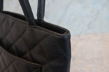 Load image into Gallery viewer, CHANEL Medallion Tote Caviar skin Black/Silver hadware Tote bag 700080197