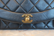 Load image into Gallery viewer, CHANEL  Diana matelasse chain shoulder bag Lambskin Black/Gold hadware Shoulder bag 700080191
