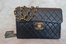 Load image into Gallery viewer, CHANEL Medium Matelasse single flap chain shoulder bag Lambskin Black/Gold hadware Shoulder bag 700120157