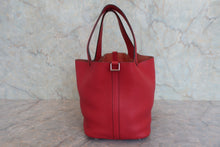 Load image into Gallery viewer, HERMES PICOTIN LOCK MM Clemence leather Rouge casaque X Engraving Hand bag 800070156