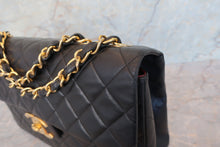 Load image into Gallery viewer, CHANEL Big Matelasse Single flap chain shoulder bag Lambskin Black/Gold hadware Shoulder bag 700090180