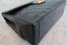 Load image into Gallery viewer, CHANEL Big Matelasse Single flap chain shoulder bag Lambskin Black/Gold hadware Shoulder bag 700090180