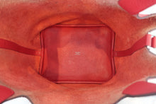 Load image into Gallery viewer, HERMES PICOTIN LOCK MM Clemence leather Rouge casaque X Engraving Hand bag 800070156