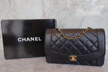 Load image into Gallery viewer, CHANEL  Diana matelasse chain shoulder bag Lambskin Black/Gold hadware Shoulder bag 700090239