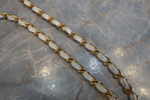 Load image into Gallery viewer, CHANEL  Bias stitch chain shoulder bag Caviar skin White/Gold hadware Shoulder bag 700080101
