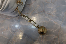 Load image into Gallery viewer, CHANEL  Bias stitch chain shoulder bag Caviar skin White/Gold hadware Shoulder bag 700080101