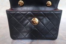 Load image into Gallery viewer, CHANEL Mini matelasse chain shoulder bag Lambskin Black/Gold hadware Shoulder bag 700120154