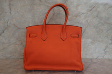 Load image into Gallery viewer, HERMES BIRKIN 30 Clemence leather Orange □K Engraving Hand bag 700120078