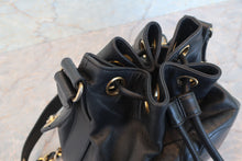 画像をギャラリービューアに読み込む, CHANEL/シャネル ココマーク巾着チェーンショルダーバッグ ラムスキン ブラック/ゴールド金具 ショルダーバッグ 700080163