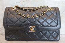 画像をギャラリービューアに読み込む, CHANEL/シャネル パリ限定マトラッセダブルフラップチェーンショルダーバッグ ラムスキン ブラック/ゴールド金具 ショルダーバッグ 700110051