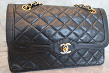 画像をギャラリービューアに読み込む, CHANEL/シャネル パリ限定マトラッセダブルフラップチェーンショルダーバッグ ラムスキン ブラック/ゴールド金具 ショルダーバッグ 700110051