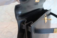 Load image into Gallery viewer, HERMES KELLY 28 Box carf leather Black 〇U Engraving Shoulder bag 700070192