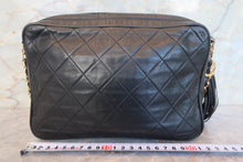 Load image into Gallery viewer, CHANEL Matelasse fringe chain shoulder bag Lambskin Black/Gold hadware Shoulder bag 700080205