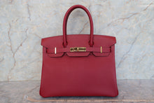 將圖片載入圖庫檢視器 HERMES/エルメス バーキン30 ヴォーエプソン ルージュグレナ A刻印 ハンドバッグ 700100036