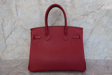 將圖片載入圖庫檢視器 HERMES/エルメス バーキン30 ヴォーエプソン ルージュグレナ A刻印 ハンドバッグ 700100036