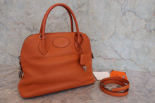 将图片加载到图库查看器,HERMES/BOLIDE 31 Clemence leather Orange □J刻印 Shoulder bag 7000120211