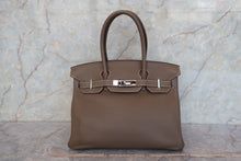 Load image into Gallery viewer, HERMES BIRKIN 30 Togo leather Etoupe gray R Engraving Hand bag 700100005