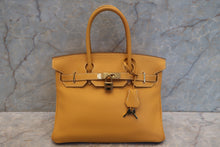 Load image into Gallery viewer, HERMES BIRKIN 30 Clemence leather Jaune d'or □Q Engraving Hand bag 700120133