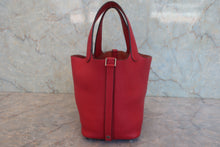 Load image into Gallery viewer, HERMES PICOTIN LOCK PM Clemence leather Rouge casaque C Engraving Hand bag 800070096