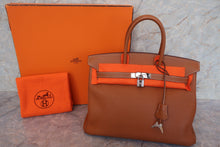 画像をギャラリービューアに読み込む, HERMES/エルメス バーキン35 トゴ ゴールド □H刻印 ハンドバッグ 700110055