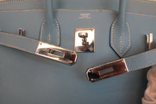 将图片加载到图库查看器,HERMES BIRKIN 30 Epsom leather Blue jean □K刻印 Hand bag 7000120232