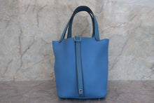 Load image into Gallery viewer, HERMES PICOTIN LOCK TOUCH MM Clemence leather/Swift leather Blue paradise T Engraving Hand bag 700100006
