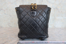 Load image into Gallery viewer, CHANEL Matelasse chain back pack Lambskin Black/Gold hadware Back pack 800060015