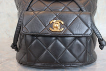 Load image into Gallery viewer, CHANEL Matelasse chain back pack Lambskin Black/Gold hadware Back pack 800060015