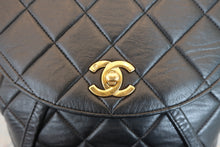 Load image into Gallery viewer, CHANEL Matelasse chain back pack Lambskin Black/Gold hadware Back pack 800060015