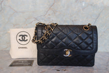Load image into Gallery viewer, CHANEL Paris Limited Mini Matelasse double flap chain shoulder bag Lambskin Black/Gold hadware Shoulder bag 700120143