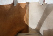 将图片加载到图库查看器,HERMES PICOTIN LOCK CASAQUE MM Clemence leather Pearl gray/Kraft □Q刻印 Hand bag 800010160