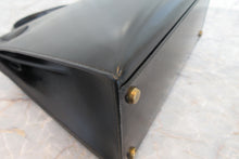 Load image into Gallery viewer, HERMES KELLY 28 Box carf leather  Black Hand bag 700070206