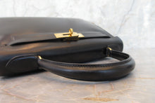 Load image into Gallery viewer, HERMES KELLY 28 Box carf leather  Black Hand bag 700070206