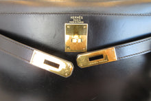 Load image into Gallery viewer, HERMES KELLY 28 Box carf leather  Black Hand bag 700070206