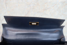 Load image into Gallery viewer, HERMES KELLY 28 Box carf leather Navy 〇U Engraving Shoulder bag 700100033
