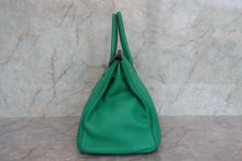 Load image into Gallery viewer, HERMES BIRKIN 35 Clemence leather Menthe Hand bag 700100023