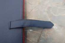 Load image into Gallery viewer, HERMES  Bearn Soufflet Verso Epsom leather Blue brighton/Capucine A Engraving Wallet 700060104