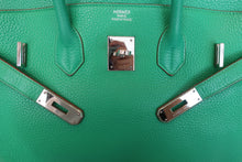 Load image into Gallery viewer, HERMES BIRKIN 35 Clemence leather Menthe Hand bag 700100023