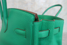 Load image into Gallery viewer, HERMES BIRKIN 35 Clemence leather Menthe Hand bag 700100023