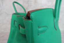 Load image into Gallery viewer, HERMES BIRKIN 35 Clemence leather Menthe Hand bag 700100023