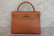 画像をギャラリービューアに読み込む, HERMES/エルメス ケリー32 クシュベル ゴールド □C刻印 ショルダーバッグ 700080124