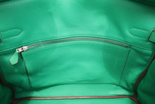 Load image into Gallery viewer, HERMES BIRKIN 35 Clemence leather Menthe Hand bag 700100023