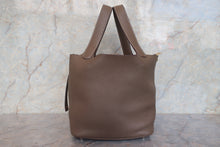 将图片加载到图库查看器,HERMES PICOTIN LOCK MM Clemence leather Etoupe gray C刻印 Hand bag 700120203